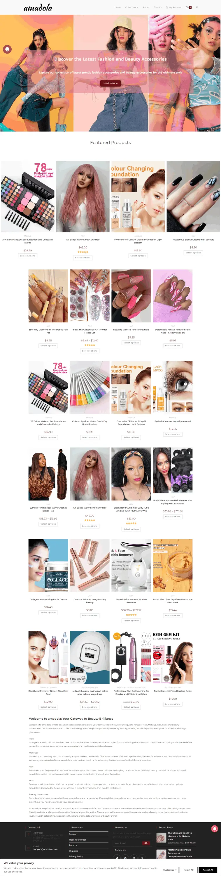 women's fashion accessories website development