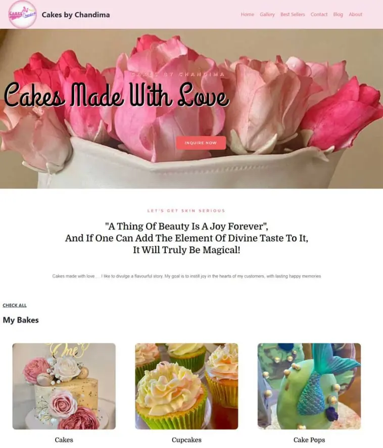 online cake shop website