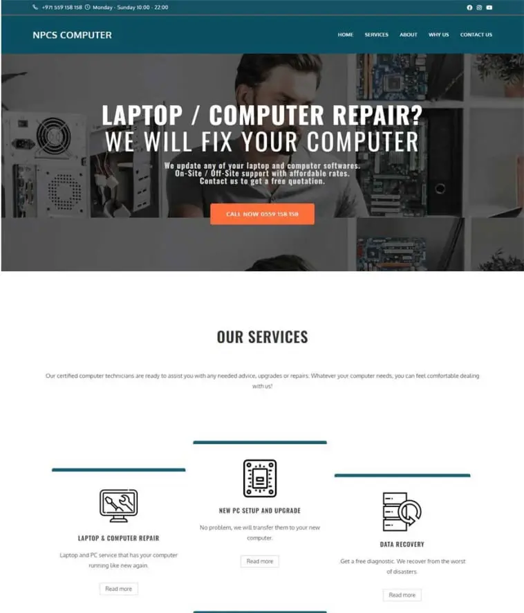 computer repair Website Sharjah